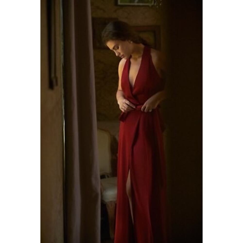Anthropologie Hutch Ruby Satin‎ Maxi Dress Size Small